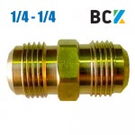 Штуцер соединитель 1/4" - 1/4" латуний дюймовий